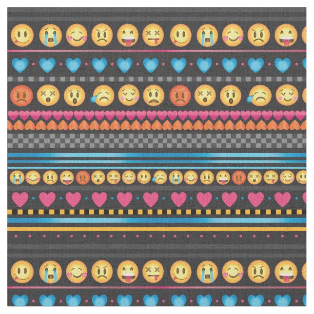 Tecido bonito da listra de Emoji (Detalhe)