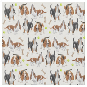 Tecido bonito dos cães do urro Basset Hound