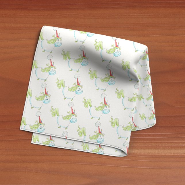 Tecido Bonito Natal Unicorn Red Santa Hat (Criador carregado)