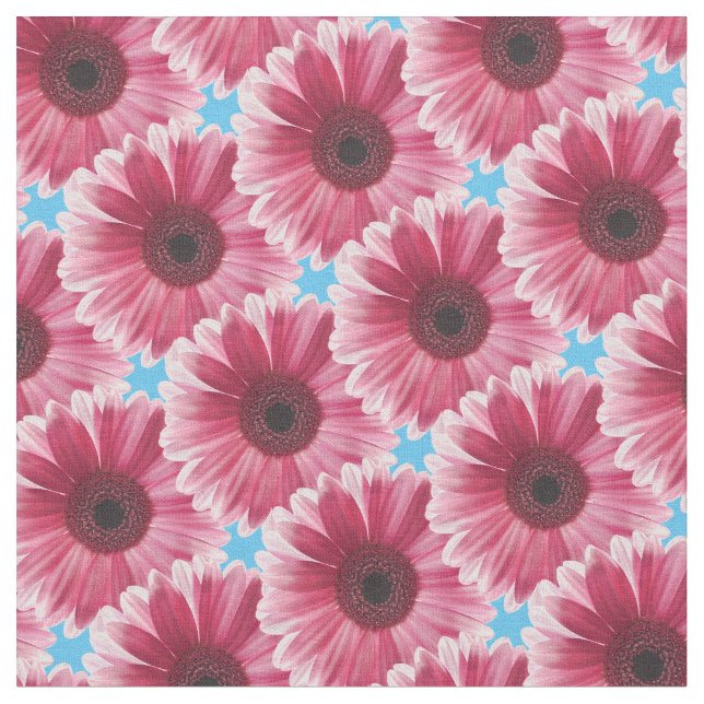 Tecido Bonito Padrão de Flor Gerbera Rosa Moderno (Detalhe)
