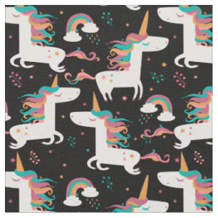 Tecido Bonito padrão Unicorn