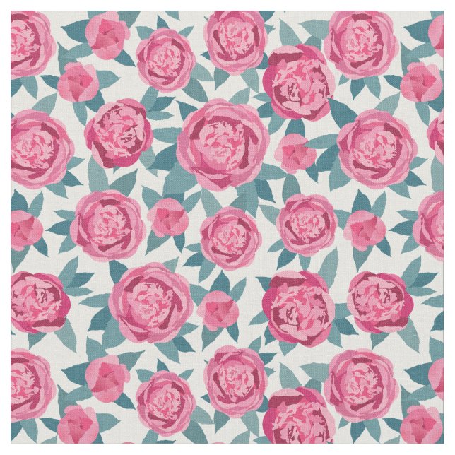 Tecido Bonito Pêonias Rosa (Detalhe)