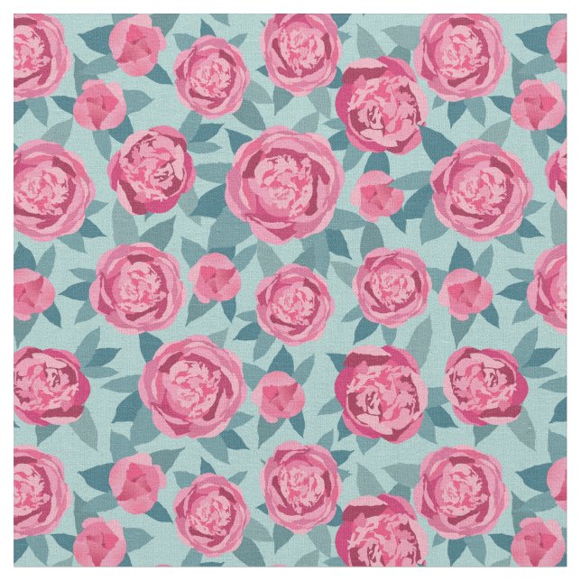 Tecido Bonito Pêonias Rosa (Detalhe)