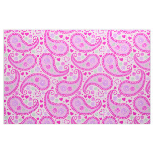 Tecido Bonito Pink Paisley Love Hearts
