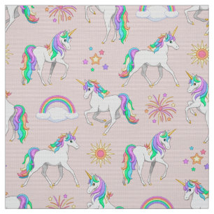 Tecido Bonito Rainbow Unicorns