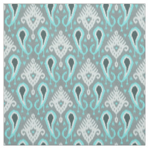 Tecido Bonito Trendy Turquoise Ikat Padrão Tribal
