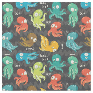 Tecido Boo Octopus Multicolor Kids Clothing & Décor