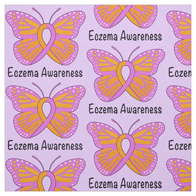 Tecido Borboleta da consciência do Eczema da esperança (Modelo)