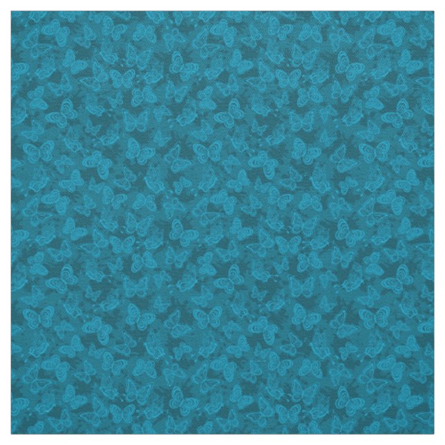 Tecido Borboleta Floral Natural Azul e Moderna (Modelo)