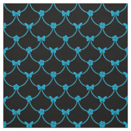 Tecido Borboleta Floral Natural Azul e Moderna