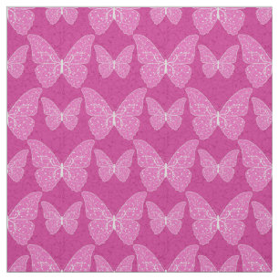 Tecido Borboleta Floral Natural Rosa Moderna de Luxo