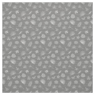 Tecido Borboleta Natural de Prata Tropical de Luxo Modern