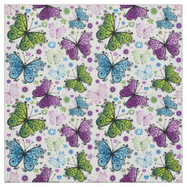 Tecido Borboleta Retro Hippy Trippy