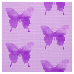 Tecido Borboletas da aguarela - lavanda e violeta