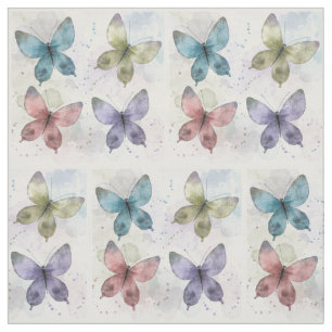Tecido Borboletas de Aquarela