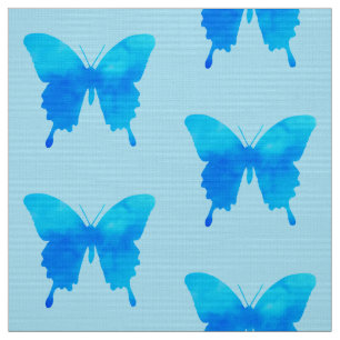 Tecido Borboletas de Aquarelas - Sombras do Azul-Céu