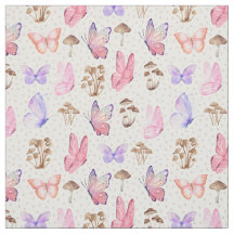 Borboletas e Cogumelos em Branco