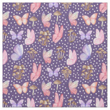 Borboletas e Cogumelos no Púrpura Escuro