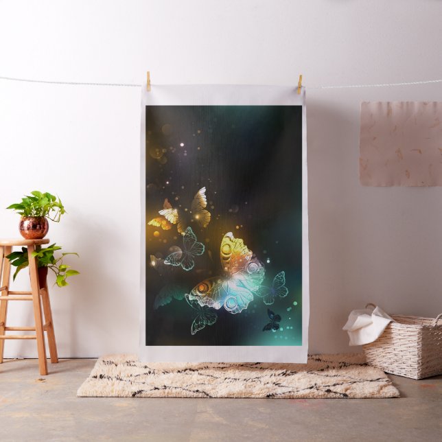 Tecido Borboletas luminosas e borboletas noturnas (In Situ)