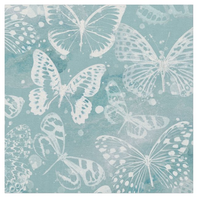 Tecido Borboletas Marble do Mar Verde (Detalhe)
