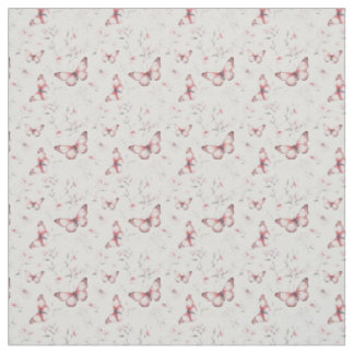 Tecido Borboletas rosa-reluzente Pastel Elegância Floral