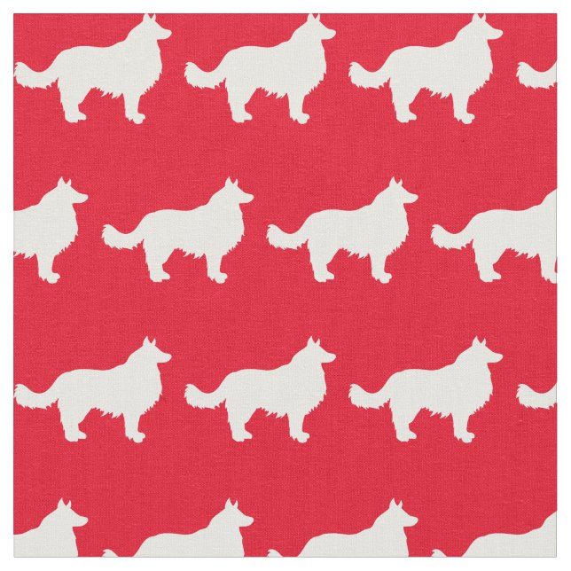 Tecido Borda Coca-Collie Silhouette Pet Red (Detalhe)