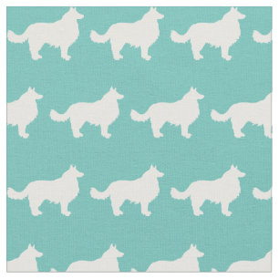 Tecido Borda Coca-Collie Silhouette Pet Teal
