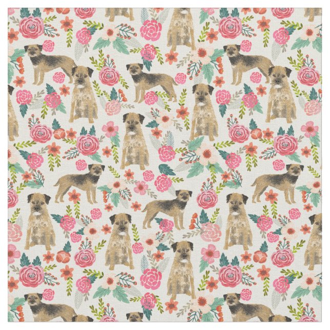 Tecido borda terrier dourado florins creme (Detalhe)