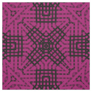 Tecido Borgonha, preto e burgundy, geométrica, renda