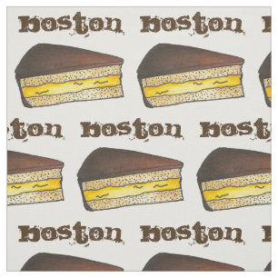 Tecido BOSTON MÃE Massachusetts Cream Pie Slice Foodie