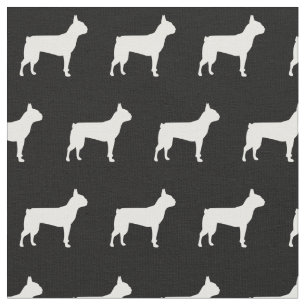 Tecido Boston Terrier Dog Silhouette