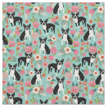 Boston Terrier dogs safam-se das flores