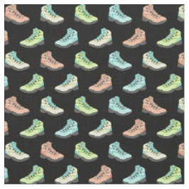 Tecido Botas de caminhada de Pastel em preto