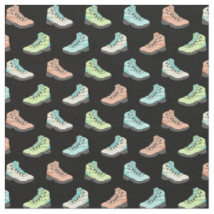 Tecido Botas de caminhada de Pastel em preto