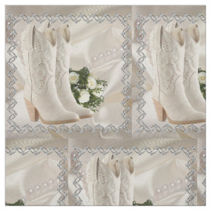 Tecido Botas de vaqueiro do casamento ocidental com Tecid