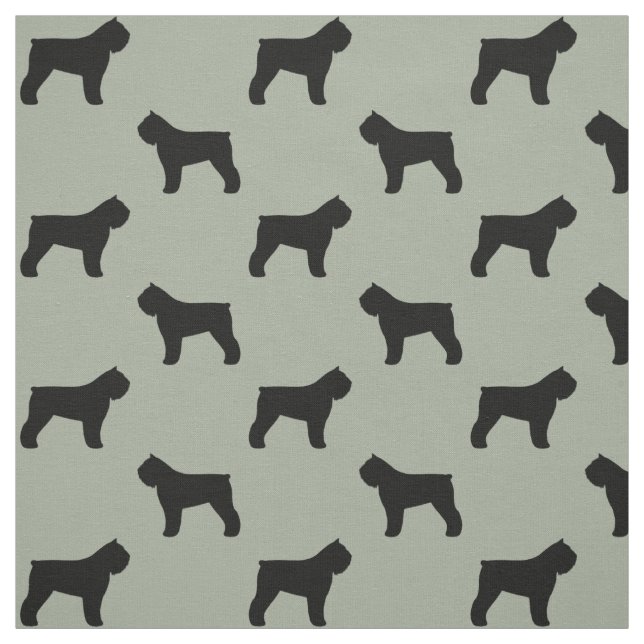 Tecido Bouvier des Flandres Dog Breed Silhouettes (Modelo)