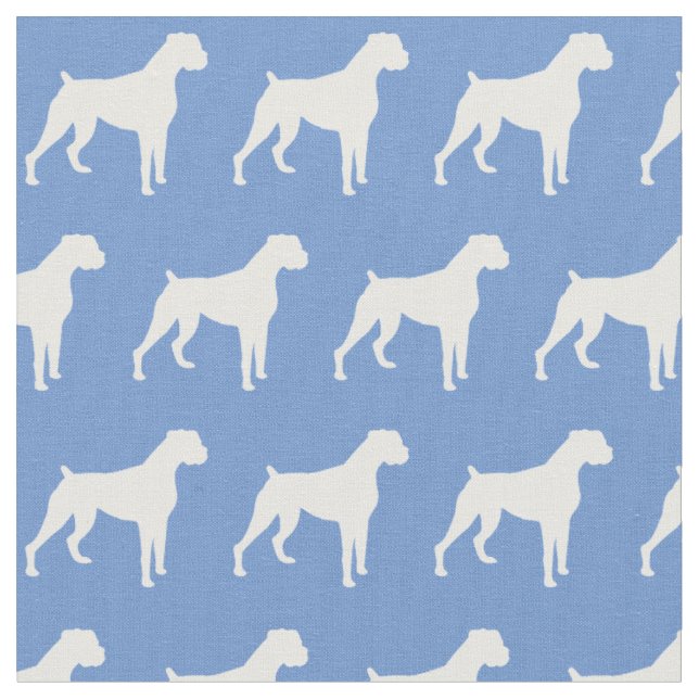 Tecido Boxer Dog Silhouette Pet Light Blue (Detalhe)