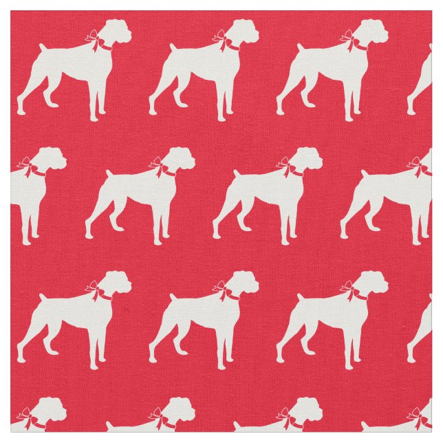 Tecido Boxer Dog Silhouette Pet Red (Detalhe)