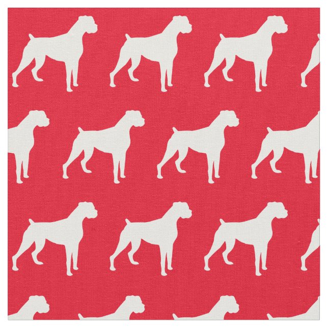 Tecido Boxer Dog Silhouette Pet Red (Detalhe)
