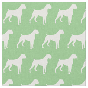 Tecido Boxer Dog Silhouette Sage Verde