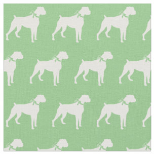 Tecido Boxer Dog Silhouette Sage Verde
