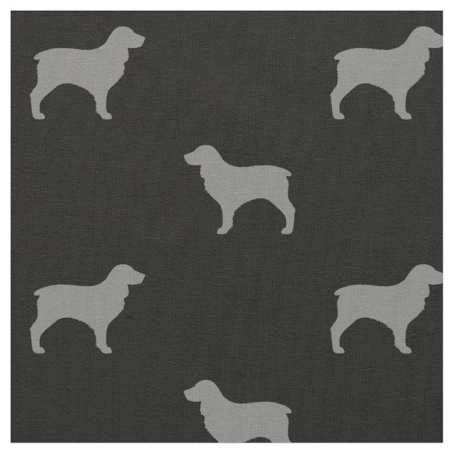 Tecido Boykin Spaniel Raça Silhouettes Patterados (Detalhe)