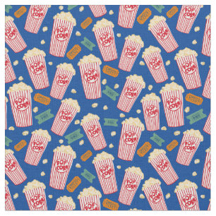 Tecido Branca de Cinema Noturno de Padrões de Pipoca