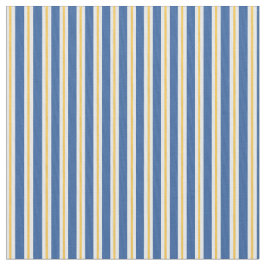 Tecido branco amarelo azul da listra vertical