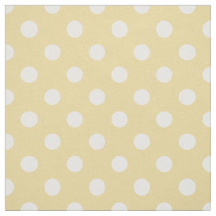 Tecido branco amarelo do teste padrão de bolinhas
