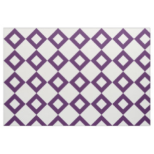 Tecido branco e roxo geométrico do teste padrão do