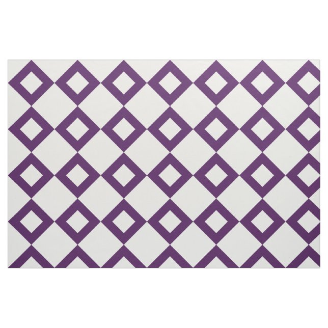 Tecido branco e roxo geométrico do teste padrão do (Fat Quarter)