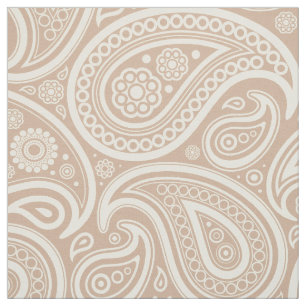 Tecido Branco e teste padrão de Paisley do vintage de Ta