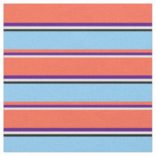 Tecido Branco, Indigo, Vermelho, Azul Claro e Preto