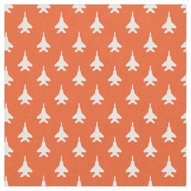 Tecido Branco no padrão laranja F- 15 do jato de caça à á (Detalhe)